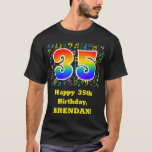 [ Thumbnail: 35th Birthday: Colorful Music Symbols, Rainbow 35 T-Shirt ]