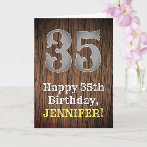 35th Birthday Country Western Inspired Look Name Card