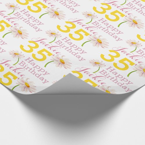 35th birthday daisy flower named gift wrap