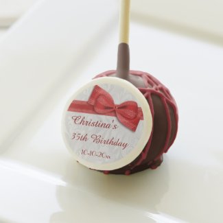 35th Birthday Damask and Faux Bow Cake Pops
