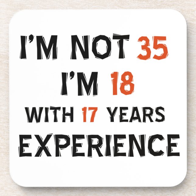 35th birthday designs beverage coaster (Front)