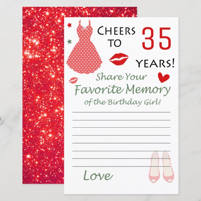 35th Birthday Favorite Memory of the Birthday Girl (Front/Back)