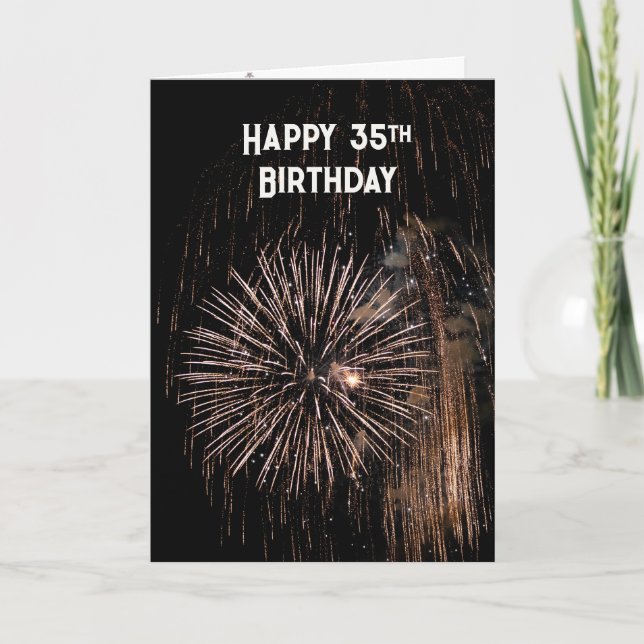 35th Birthday Fireworks   Card (Front)