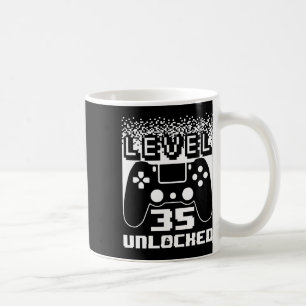 35th Birthday For Men Level 35 Unlocked Gamer 35 Y Coffee Mug