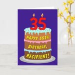 [ Thumbnail: 35th Birthday: Fun Cake and Candles + Custom Name Card ]
