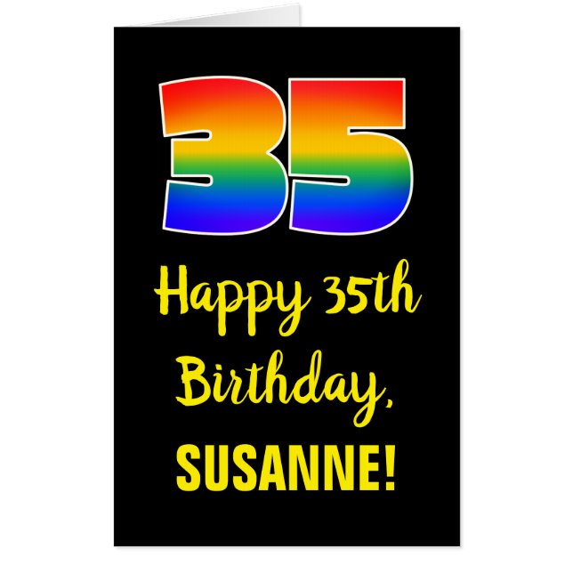 35th Birthday: Fun, Colorful, Happy, Rainbow # 35 Card (Front)