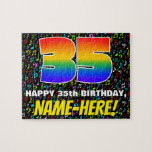 [ Thumbnail: 35th Birthday — Fun, Colorful Music Symbols & “35” Jigsaw Puzzle ]
