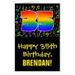 [ Thumbnail: 35th Birthday: Fun Music Symbols + Rainbow # 35 Card ]