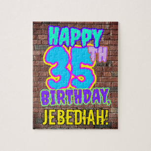 35th Birthday ~ Fun, Urban Graffiti Inspired Look Jigsaw Puzzle
