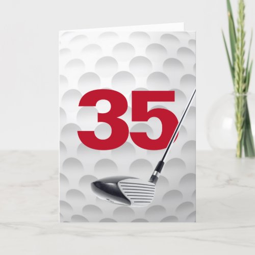 35th Birthday Golf Ball Design Card