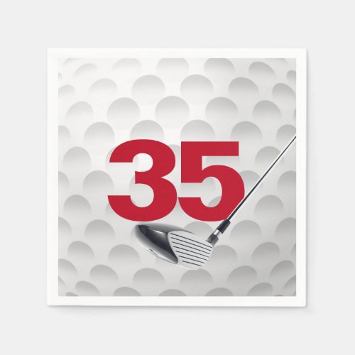 35th Birthday Golf Ball Napkins