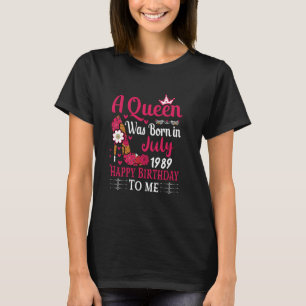 35th Birthday High Heel A Queen Was Born In July 1 T-Shirt