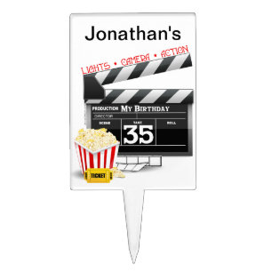 35th Birthday Hollywood Movie Party Cake Topper