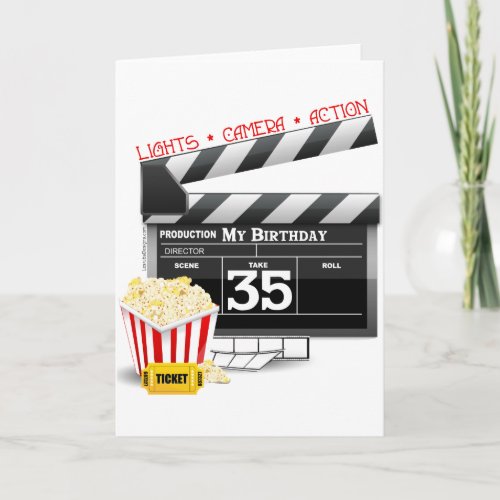 35th Birthday Hollywood Movie Party Card