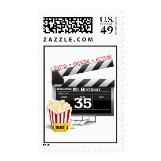 35th Birthday Hollywood Movie Party Postage Stamp