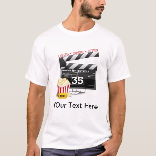 35th Birthday Hollywood Movie Party T_Shirt