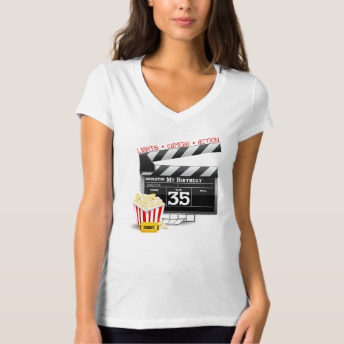 35th Birthday Hollywood Movie Party T_Shirt