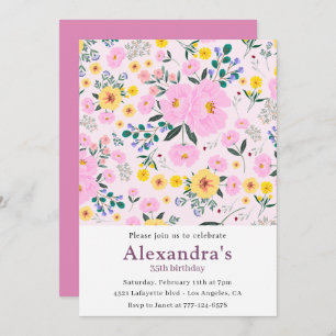 35th birthday invitations Boho Floral Chic