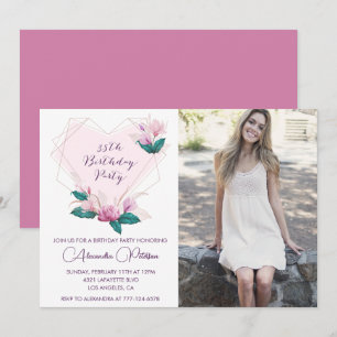 35th birthday invitations Elegant Boho Photo