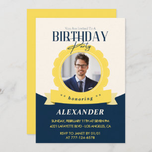 35th birthday invitations for him Men Badge Photo
