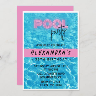 35th birthday invitations Pool Party Summer
