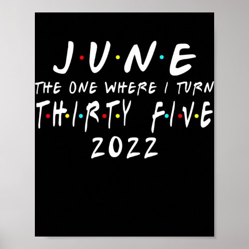 35th Birthday June The One Where I Turn 35 2022 Poster