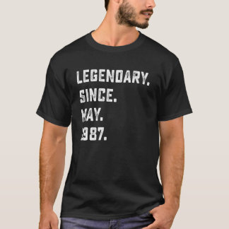 35th Birthday Legendary Since May 1987 35 Years O T-Shirt