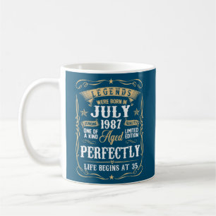 35th Birthday Legends Were Born In July 1987 35 Coffee Mug