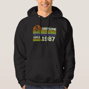 35th Birthday Men Women Awesome Since 1987 35 Year Hoodie