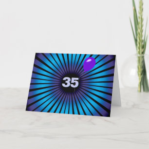 35th Birthday Neon Optical Illusion Card