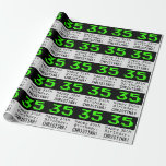 [ Thumbnail: 35th Birthday - Nerdy / Geeky Style "35" and Name Wrapping Paper ]