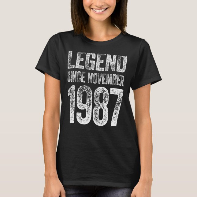 35th Birthday November Born 35 Years Legend Since  T-Shirt (Front)