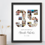 35th Birthday Number 35 Custom Photo Collage Poster<br><div class="desc">Celebrate 35th birthday with this personalized number 35 photo collage poster. This customizable gift is also perfect for wedding anniversary. It's a great way to display precious memories from your wedding and married life. The poster features a collage of photos capturing those special moments, and it can be customized with...</div>