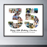 35th Birthday Number 35 Photo Collage Anniversary Poster<br><div class="desc">Mark thirty five years of wonderful memories and adventures with this captivating 35th Birthday Number Photo Collage. This customizable template is the perfect blend of creativity and sentiment, allowing you to create a truly memorable gift for your loved one's special day. Capture the essence of ten incredible years in a...</div>