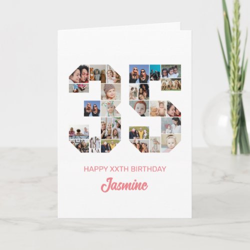 35th Birthday Number 35 Photo Collage Personalized