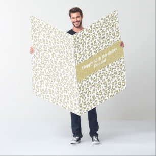 35th Birthday Number Pattern Gold/White Jumbo Card