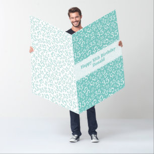 35th Birthday Number Pattern Teal/White Jumbo Card