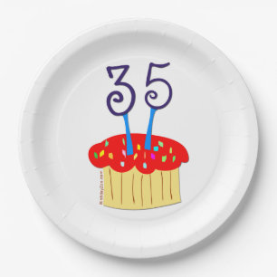 35th Birthday Paper Plates