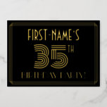 [ Thumbnail: 35th Birthday Party — Art Deco Style “35” + Name Invitation ]