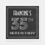 [ Thumbnail: 35th Birthday Party: Art Deco Style + Custom Name Napkins ]