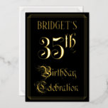 [ Thumbnail: 35th Birthday Party — Fancy Script & Custom Name Invitation ]