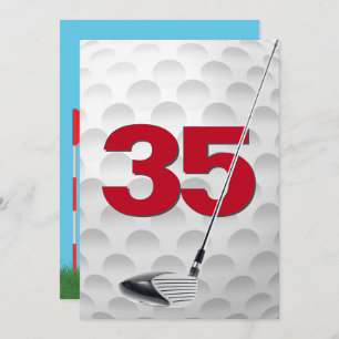 35th Birthday Party Golf Theme Invitation