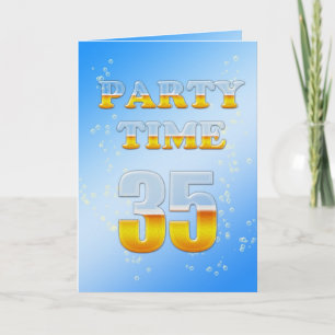 35th birthday party invitation with lots of beer