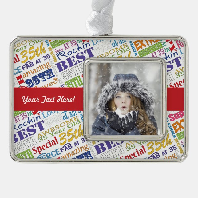 35th Birthday Party Personalized Gifts Christmas Ornament (Front)