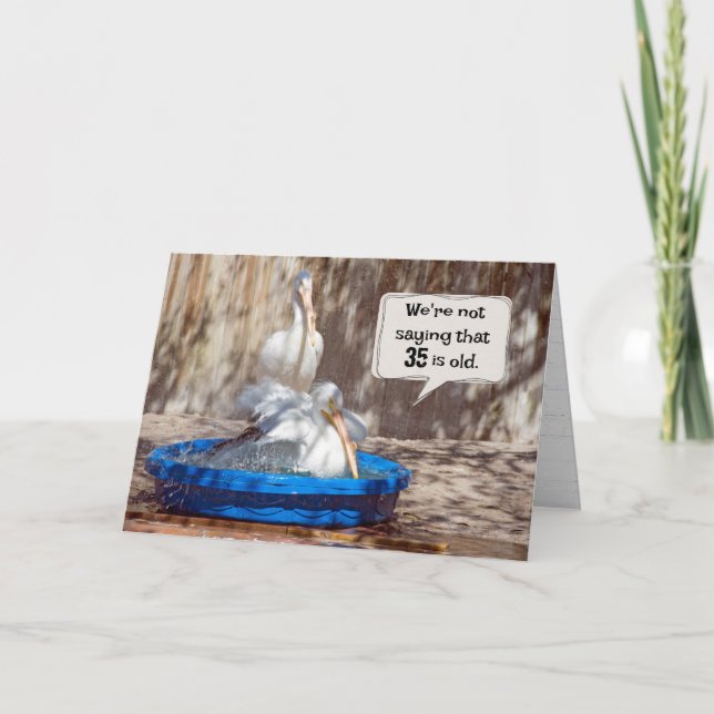 35th Birthday Pelicans Humor  Card (Front)