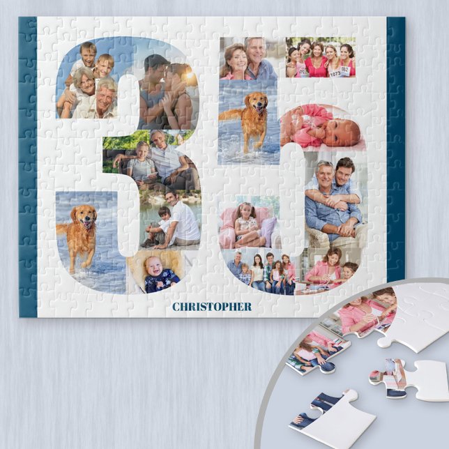 35th Birthday Photo Collage Number 35 Keepsake Jigsaw Puzzle (Creator Uploaded)