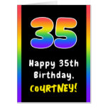 [ Thumbnail: 35th Birthday: Rainbow Spectrum # 35, Custom Name Card ]