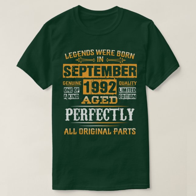 35th Birthday Tee Legends Born In September 1987 3 (Design Front)