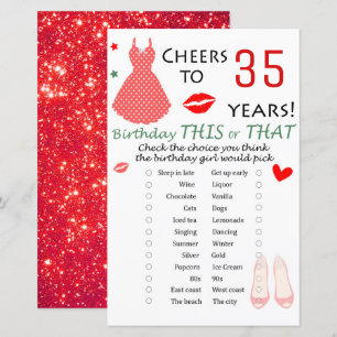 35th Birthday This or That Game