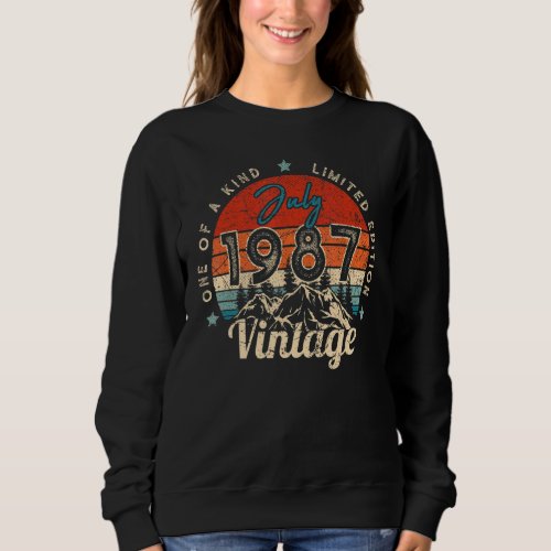 35th Birthday  Vintage July 1987 One Of A Kind Sweatshirt